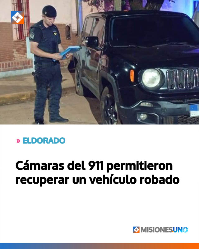 Cámaras del 911 permitieron recuperar un vehículo robado