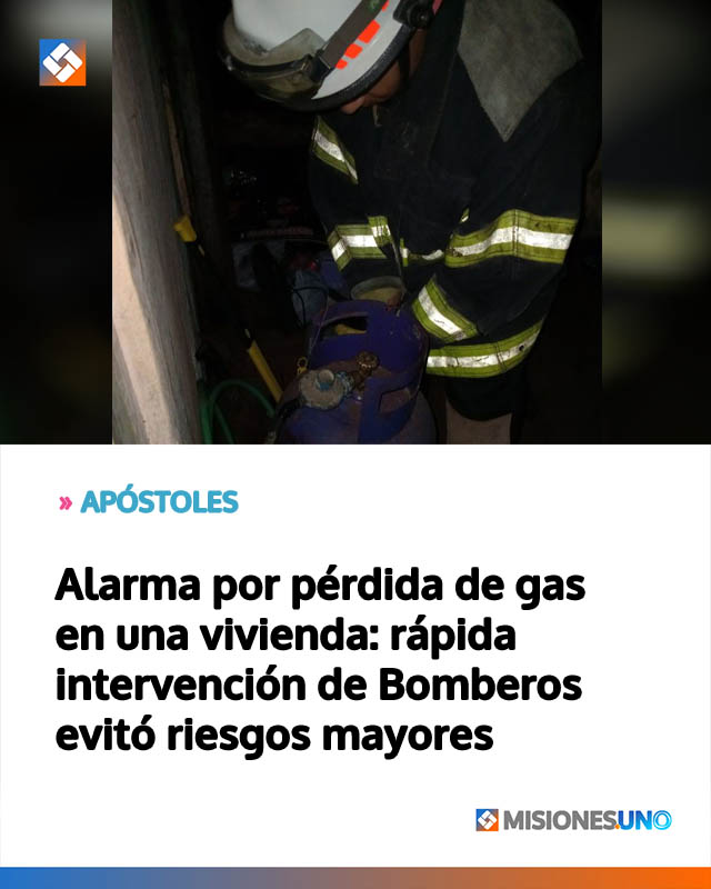 Alarma por pérdida de gas en una vivienda: rápida intervención de Bomberos evitó riesgos mayores
