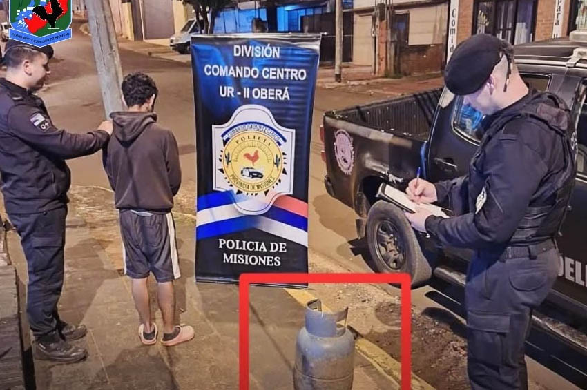 OBERÁ: Rompió la ventana de un departamento, robó una garrafa y terminó detenido