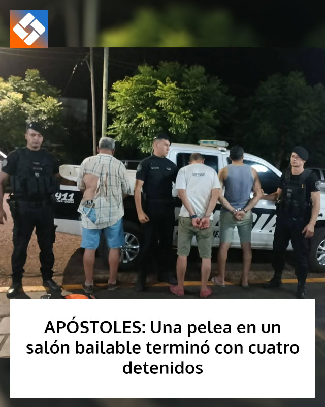 APÓSTOLES: Una pelea en un salón bailable terminó con cuatro detenidos