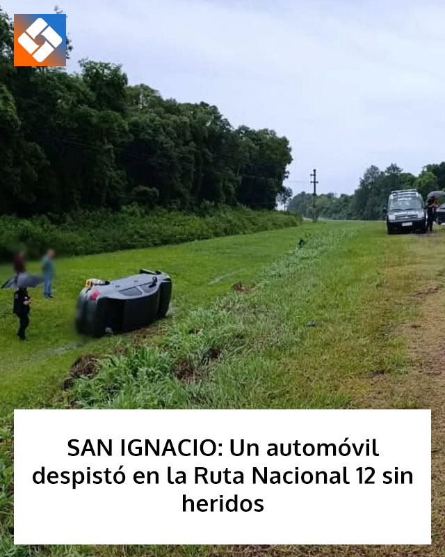 SAN IGNACIO: Un automóvil despistó en la Ruta Nacional 12 sin heridos