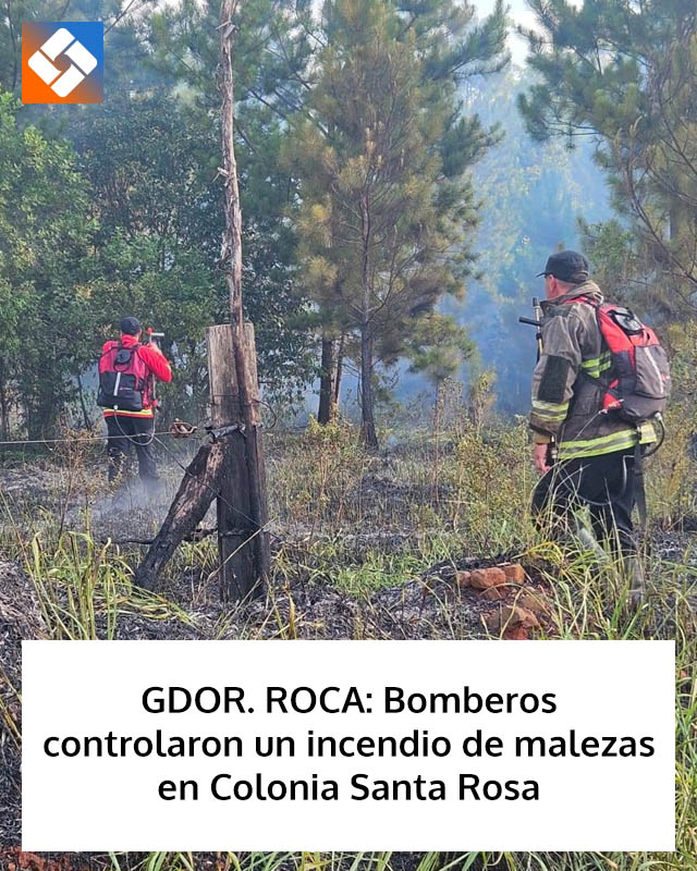GDOR. ROCA: Bomberos controlaron un incendio de malezas en Colonia Santa Rosa