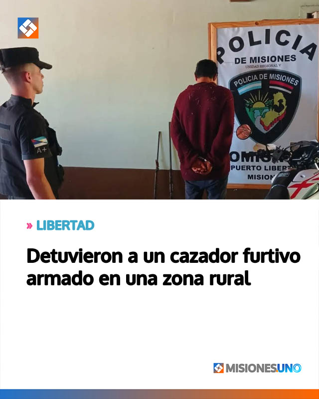 Detuvieron a un cazador furtivo armado en una zona rural
