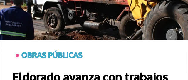 Eldorado avanza con trabajos de bacheo profundo sobre la avenida San Martín