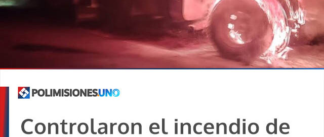 Controlaron el incendio de un camión sobre la Ruta Nacional 101 en Piñalito Norte